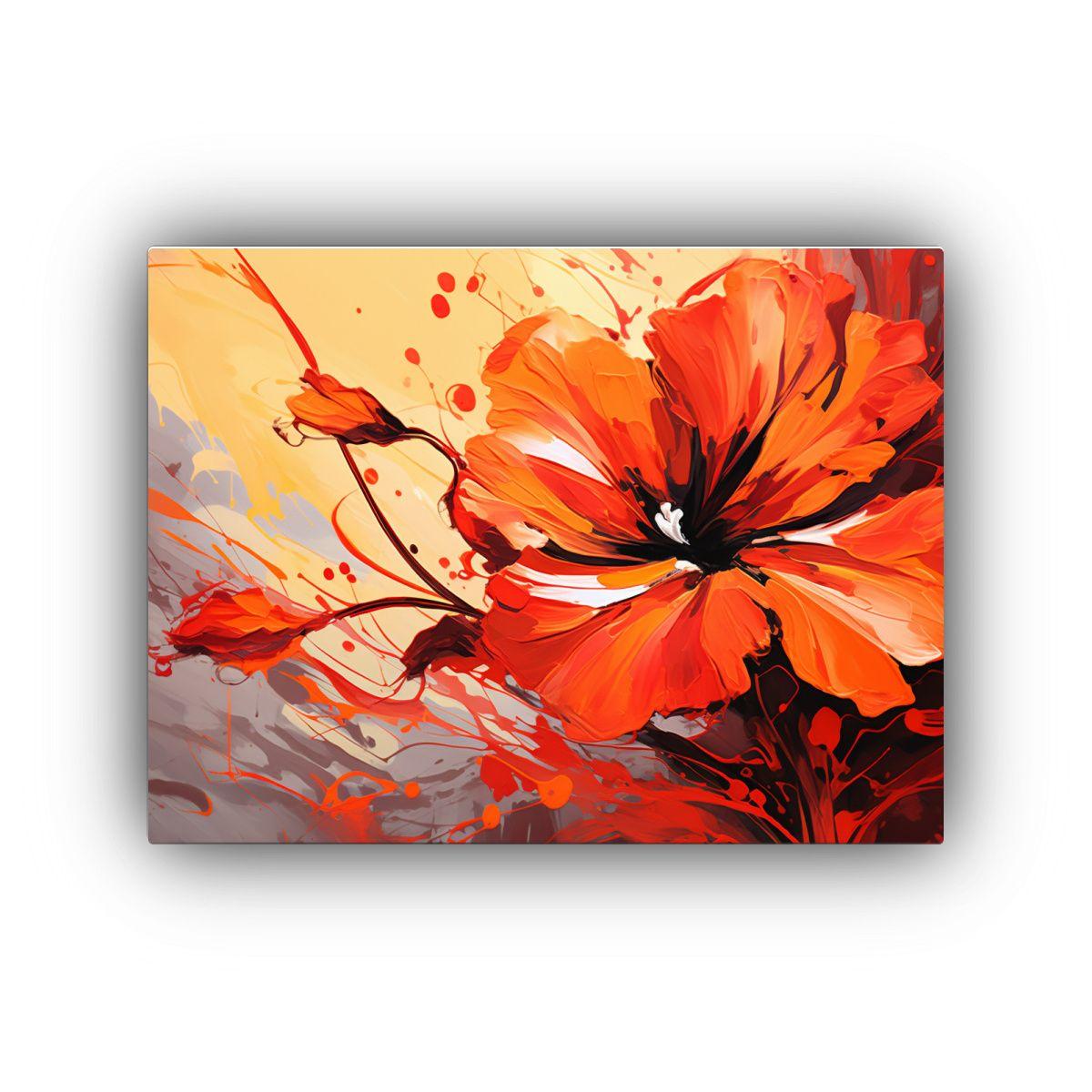 Cuadros Modernos Luminosos En Rojo Y Naranja, Estilo Neonoir 60x40cm-0