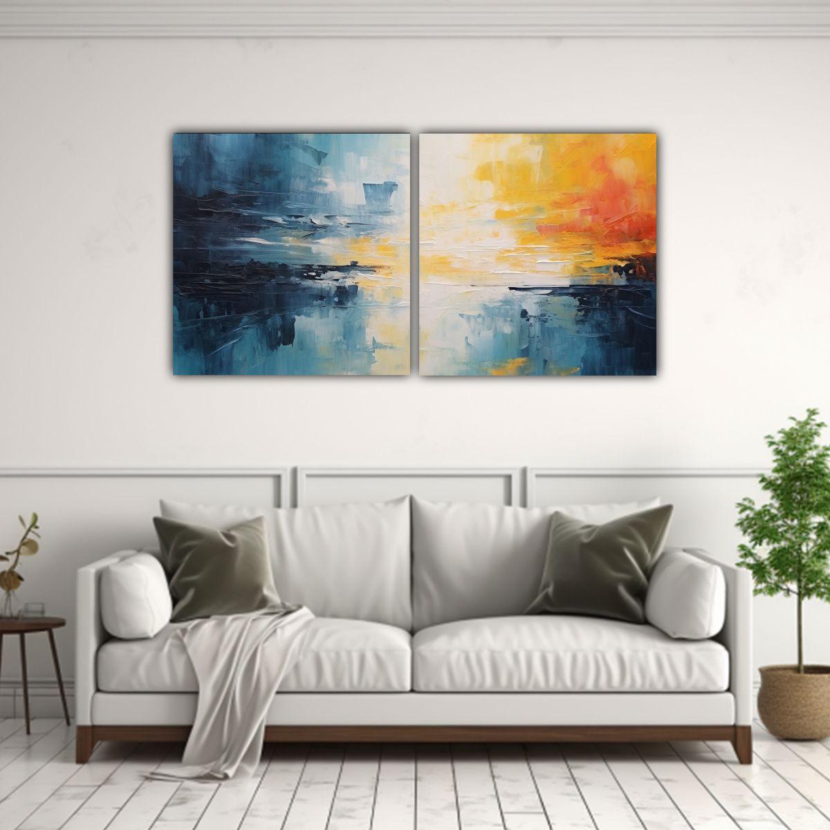 Pinturas Abstractas Impresionistas Minimalistas 60x30 Cm-2