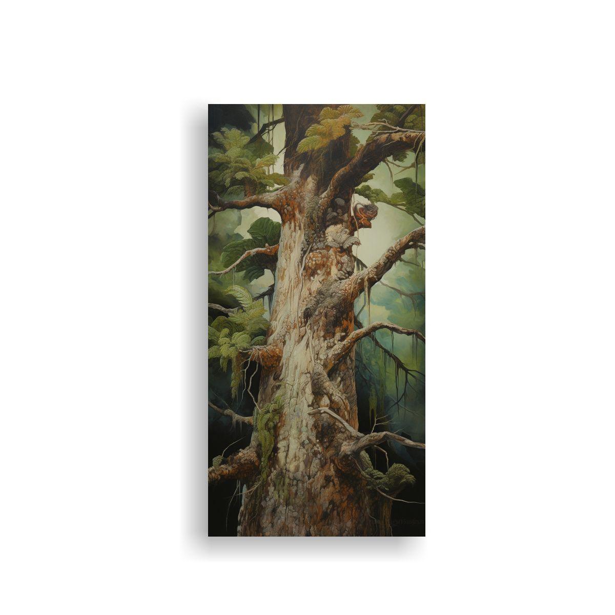 Cuadro Imagen Llamativo Árbol Kauri Pintura 50x100cm-0