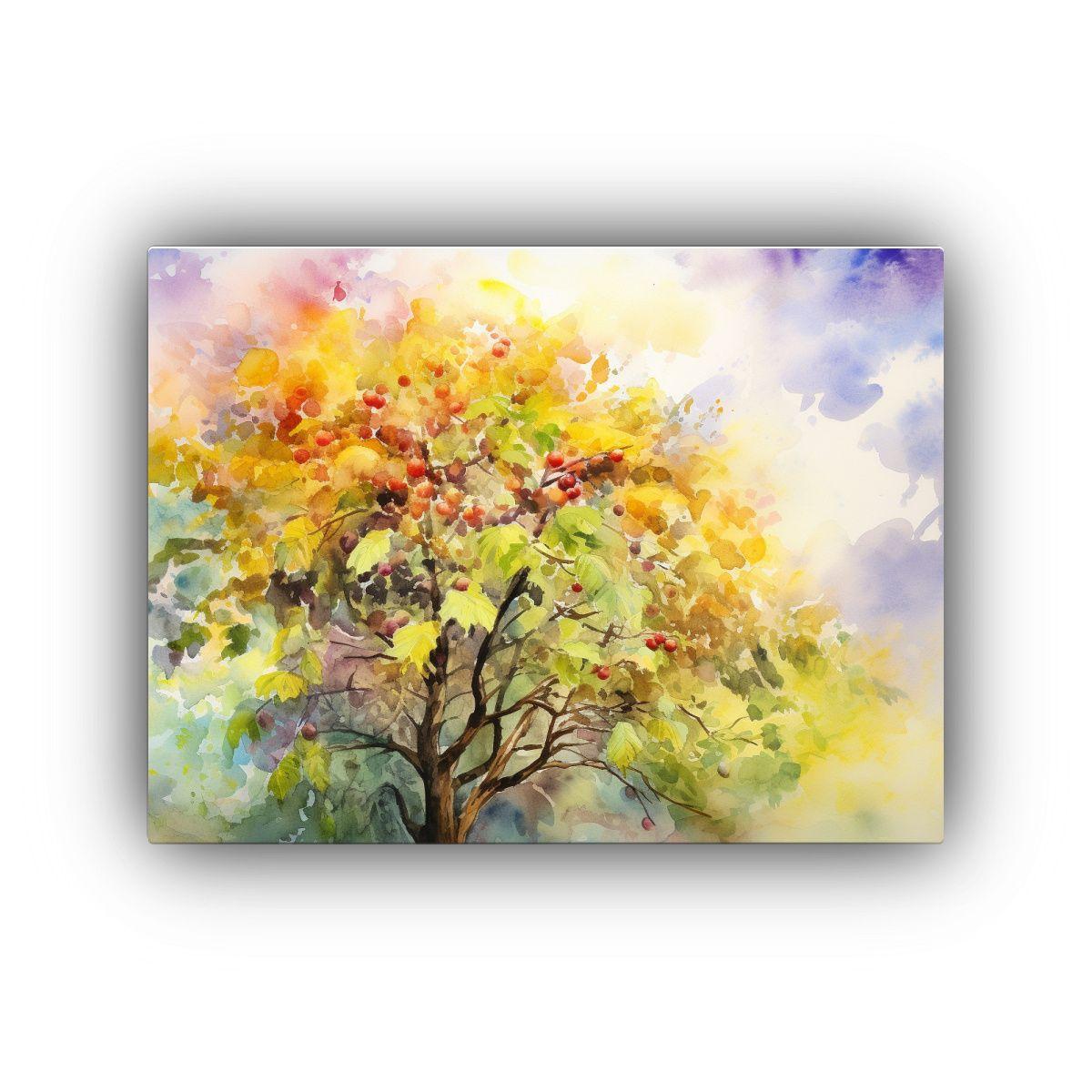 Lienzo Estilo Galería árbol Higuera Colores Pasteles Acuar 75x50cm-0