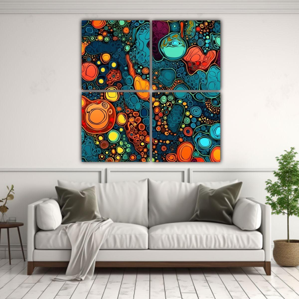 Cuadro De Tela Moderno Con Silueta De Koala 180x180 Cm-2