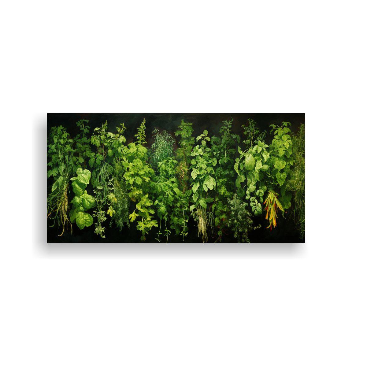 Pintura Abstracta Vintage De Hierbas Detalladas 120x60cm-0