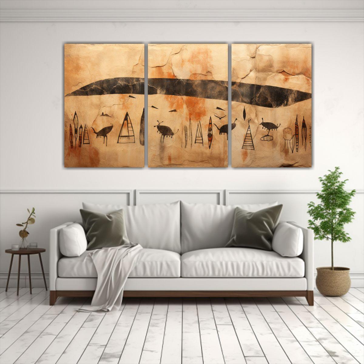 Set 3 Cuadros Abstractos Para Sala, Redefinición 180x90 Cm-2