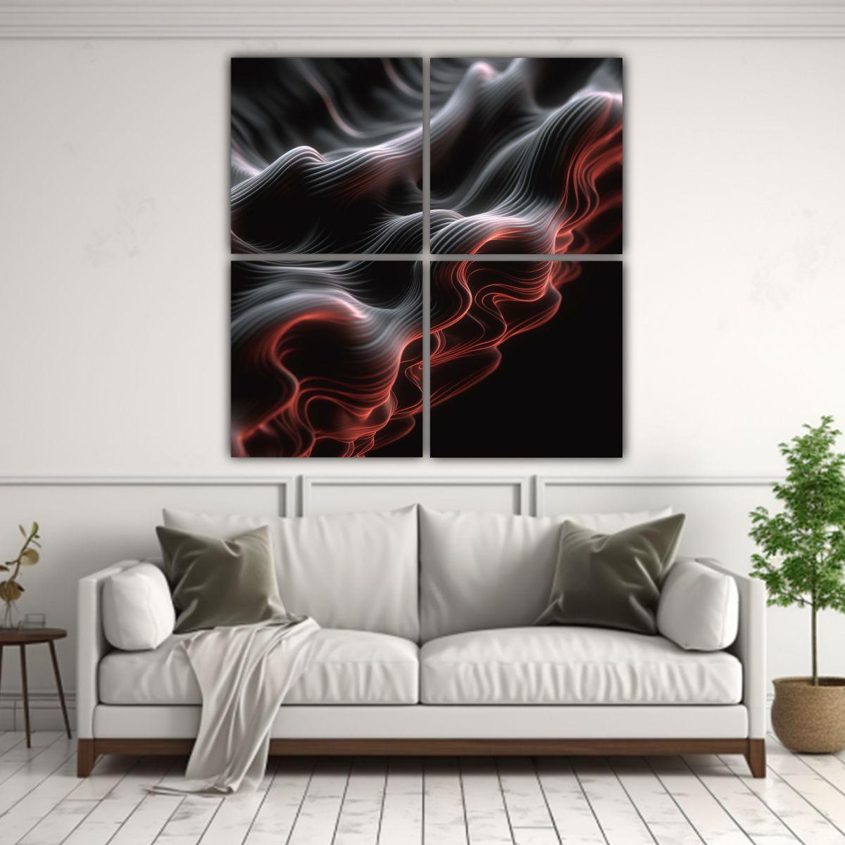Cuatro Cuadros Modernos Exclusivos Para Decorar 200x200 Cm-2