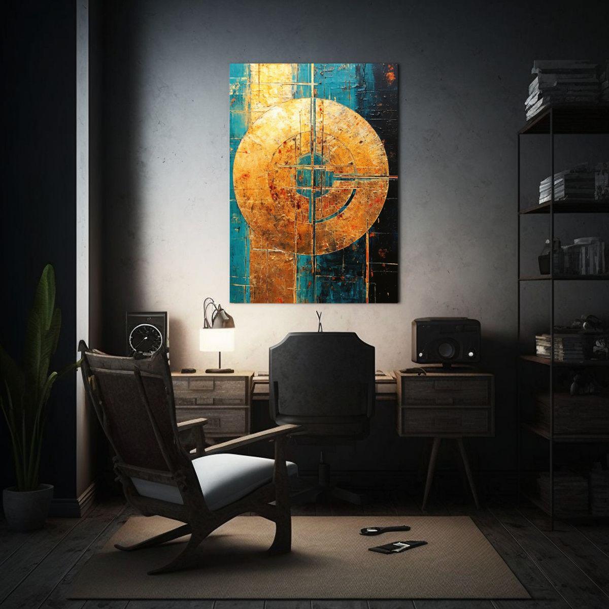 Cuadro Dibujo Impactante Círculo En El Tiempo 60x90cm-2