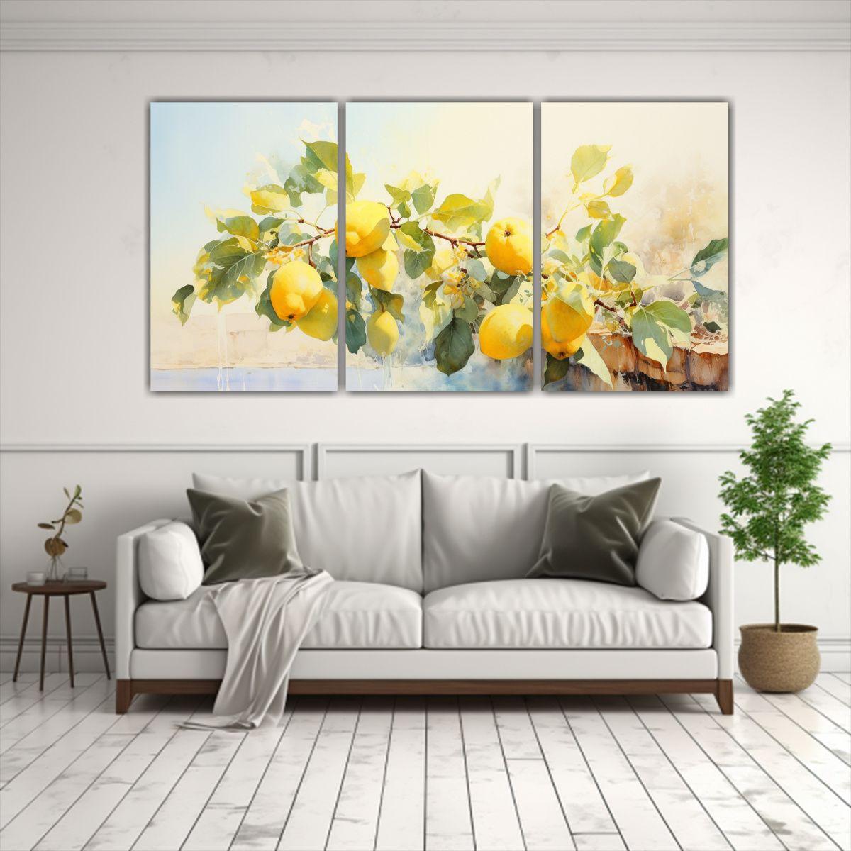 Pintura Abstracta En Colores Amarillo Y Blanco 120x60 Cm-2
