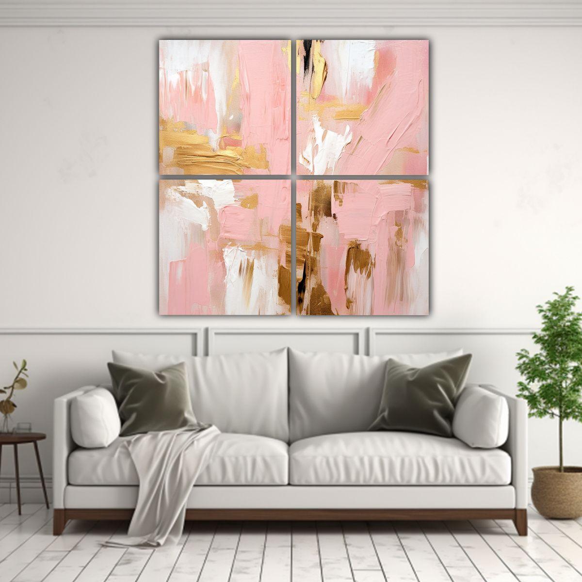 Cuatro Pinturas Inspiradoras Con Detalles 160x160 Cm-2