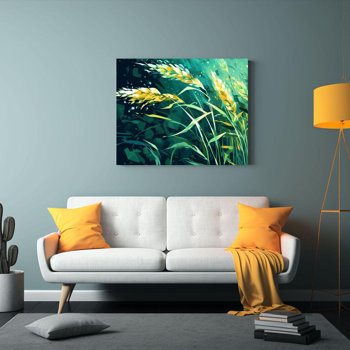 Cuadro Lienzo Imagen Simetría Avena Granos 90x60cm-2