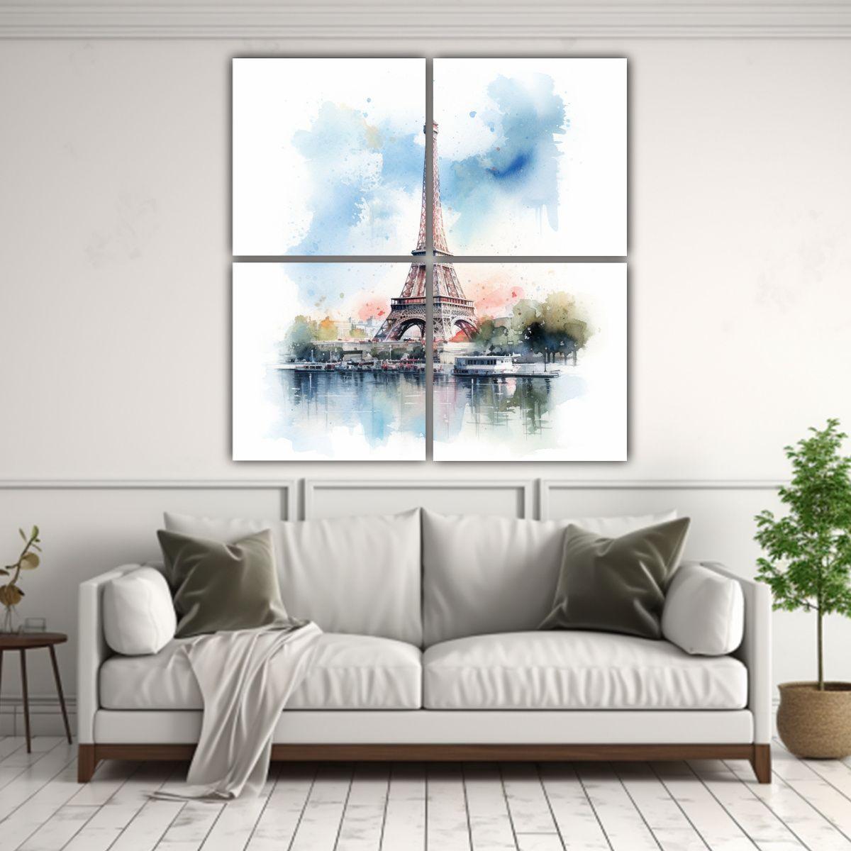 Cuadros Fotografía Brillante Torre Eiffel 60x60 Cm-2