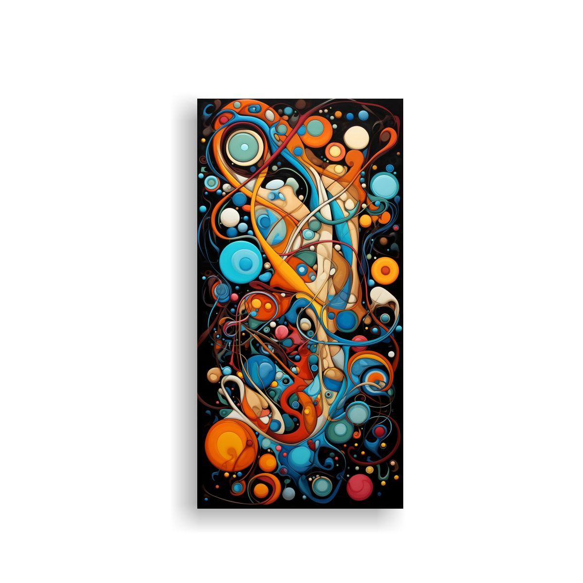 Pintura Abstracta Lienzo Colores Fríos Belleza 30x60cm-0