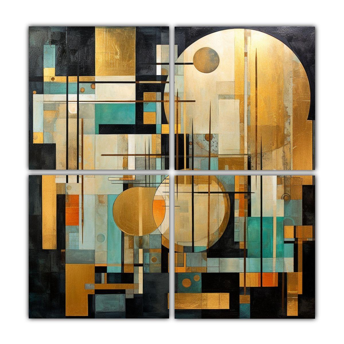 Cuadros Intrincados Con Formas Geométricas Y 180x180 Cm-0