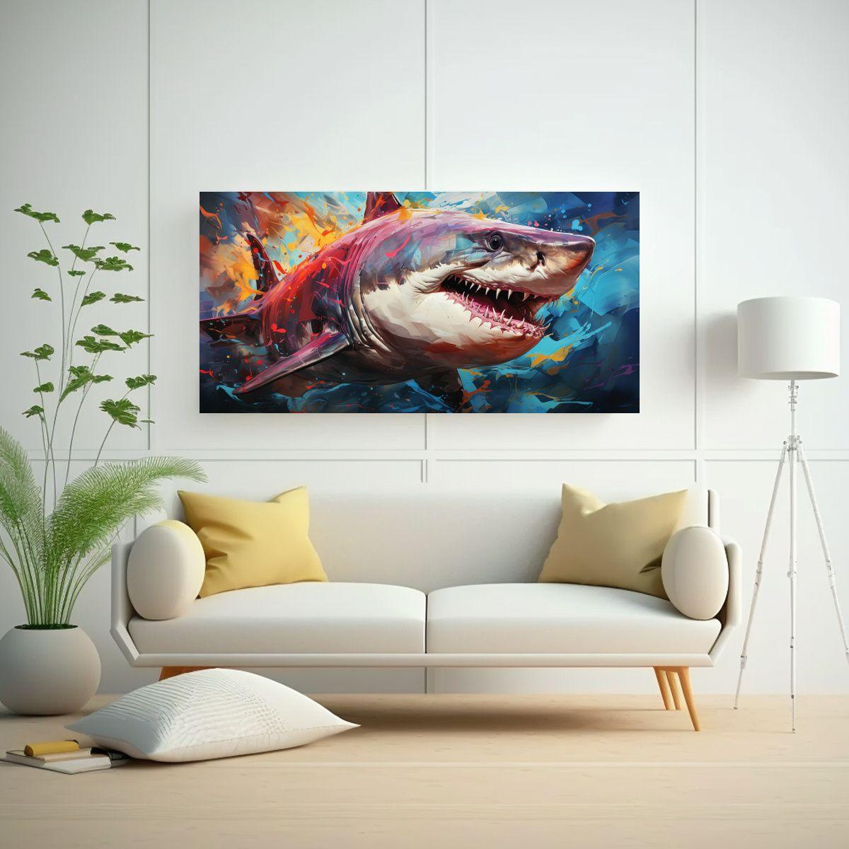 Cuadro Galería Temática Limón Tiburón En Color 40x20cm-2