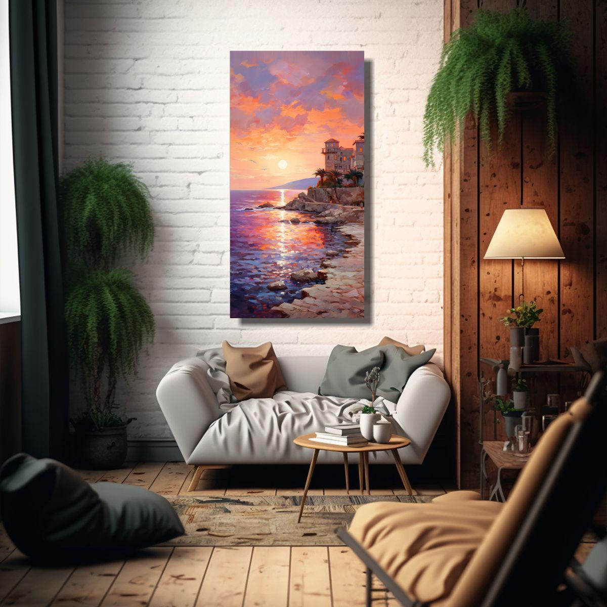 Arte De Pared Composición Cálida Atardecer 20x40cm-2