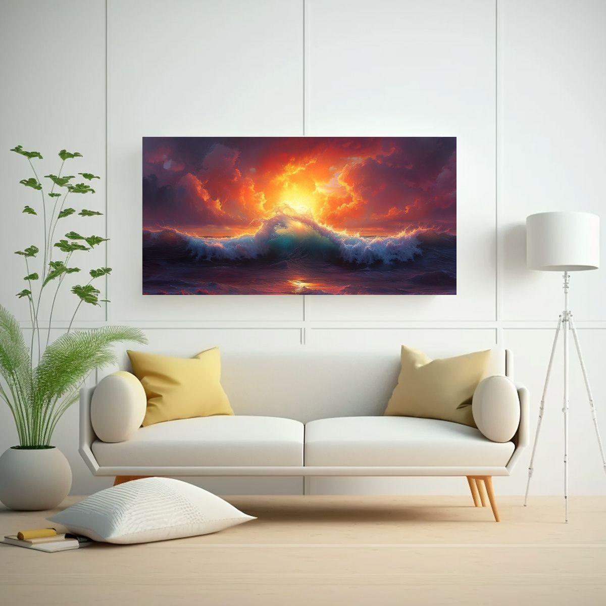 Cuadro Inspiración Oceánica Estilo Steve Hender 60x30cm-2