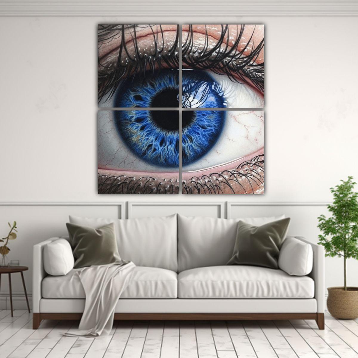 Pintura Decorativa De Cuatro Artes Abstracción 200x200 Cm-2