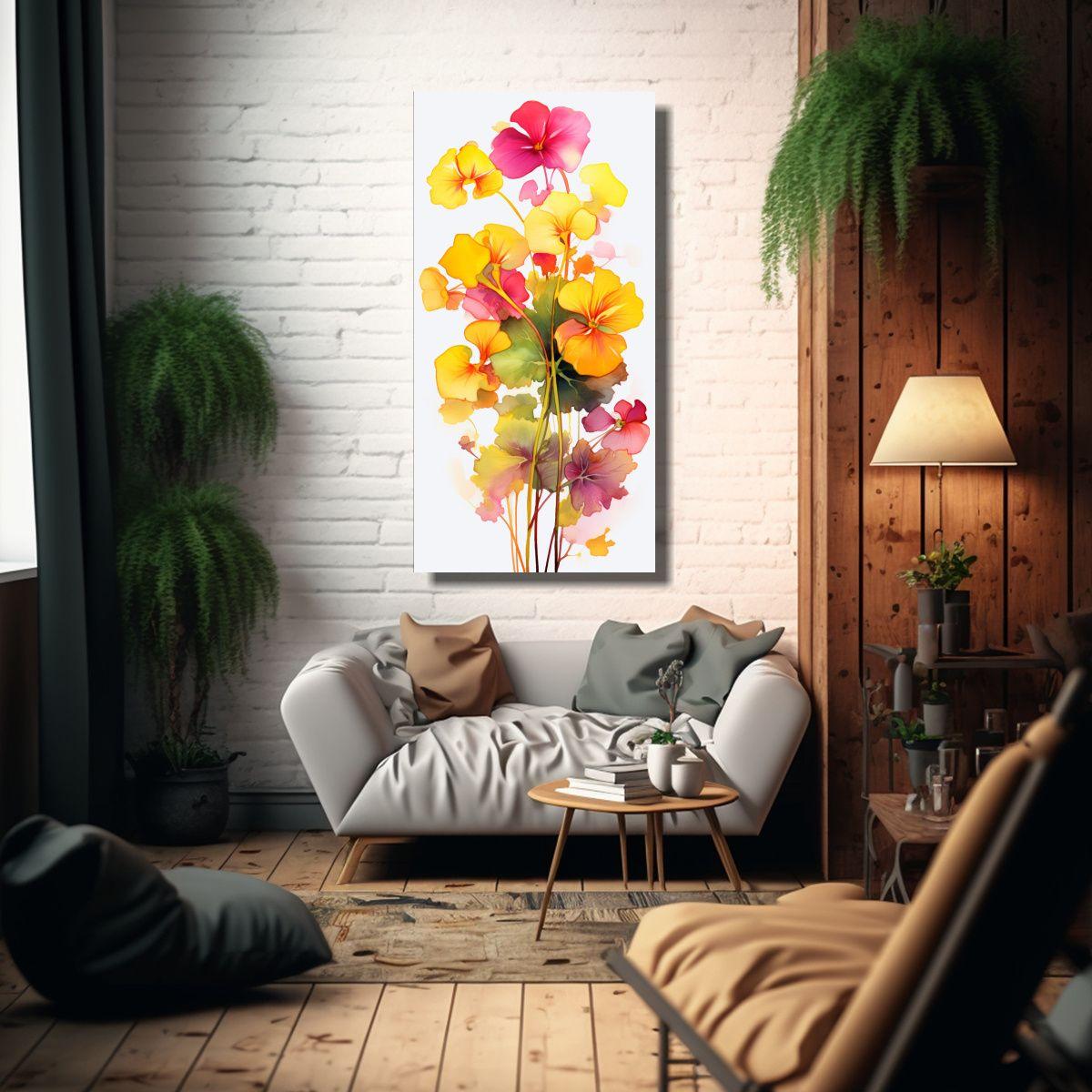 Cuadros De Arte De Pared Elegante Con Nasturtiums 30x60cm-2