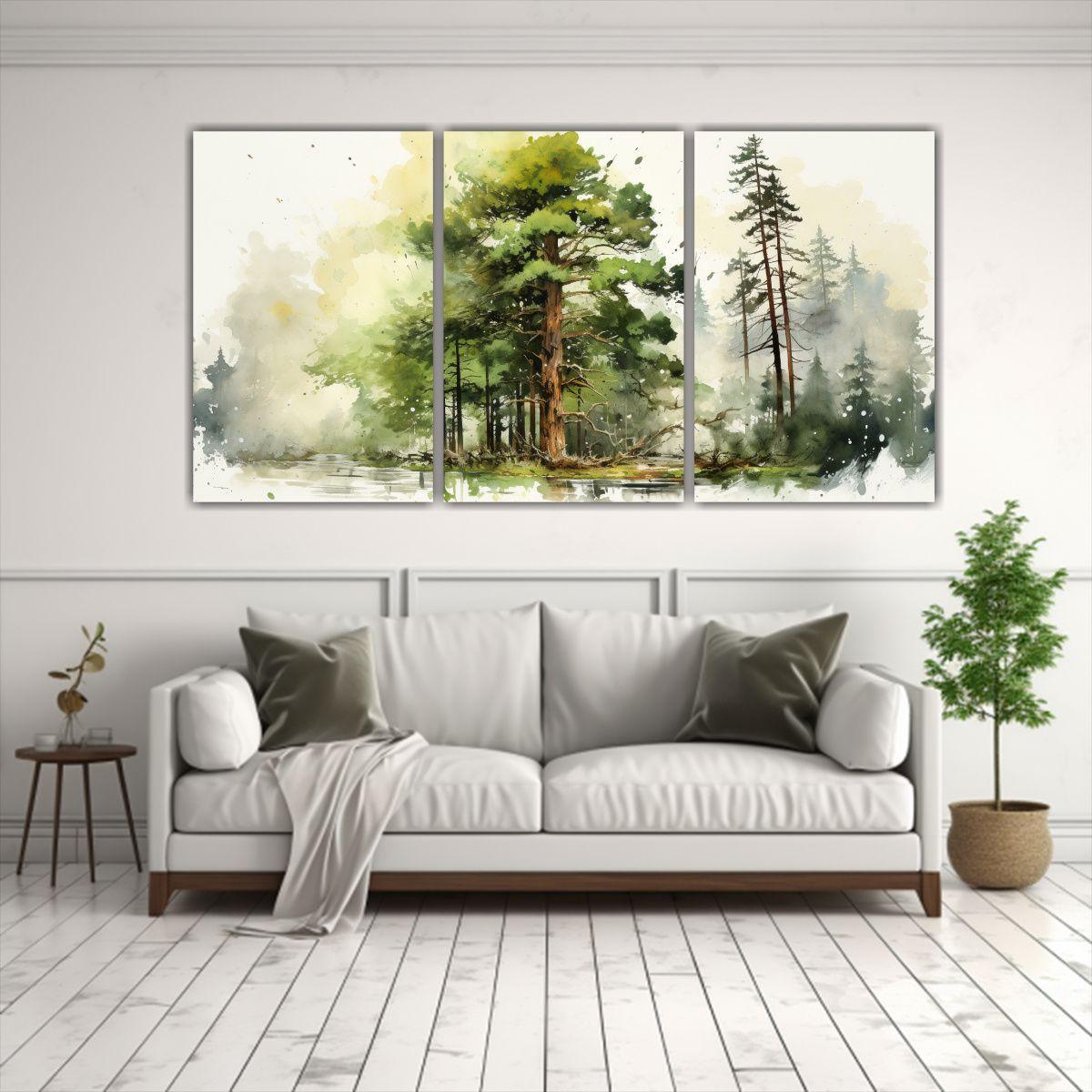 Pintura Abstracta De Colores Blancos En Acuarela 90x45 Cm-2