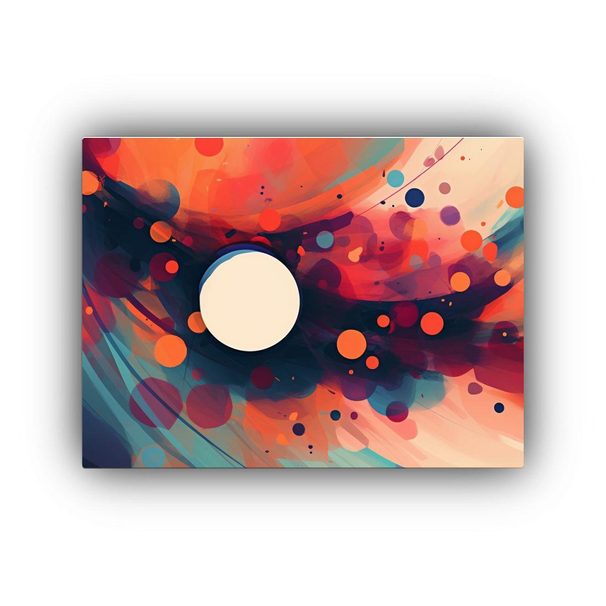 Pintura Abstracta Sobre Lienzo Rectangular Con 65x50 Cm-0