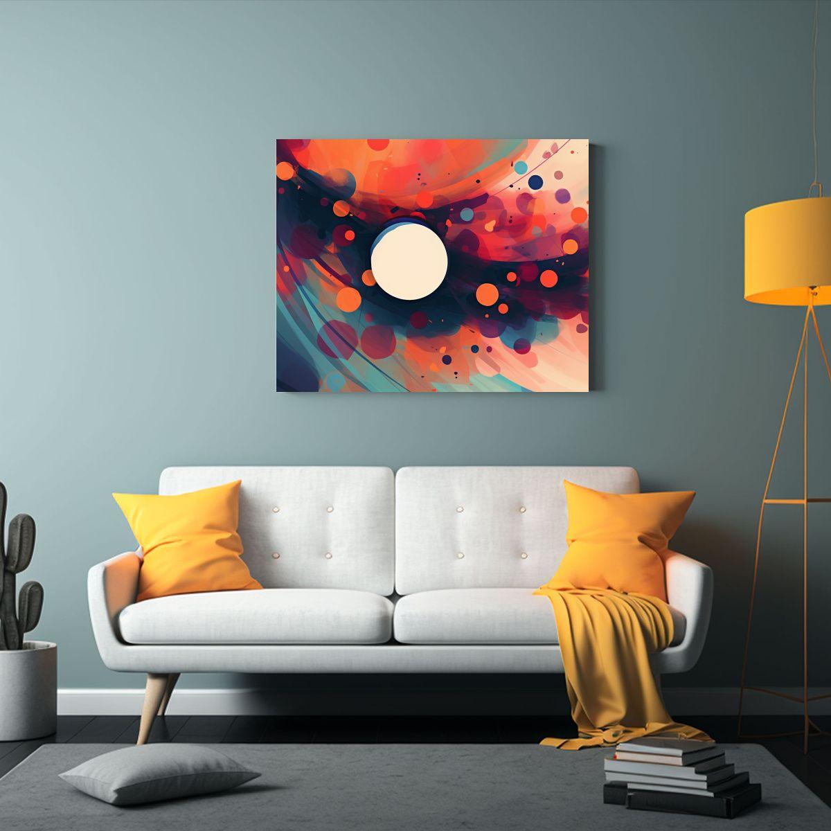 Pintura Abstracta Sobre Lienzo Rectangular Con 65x50 Cm-2