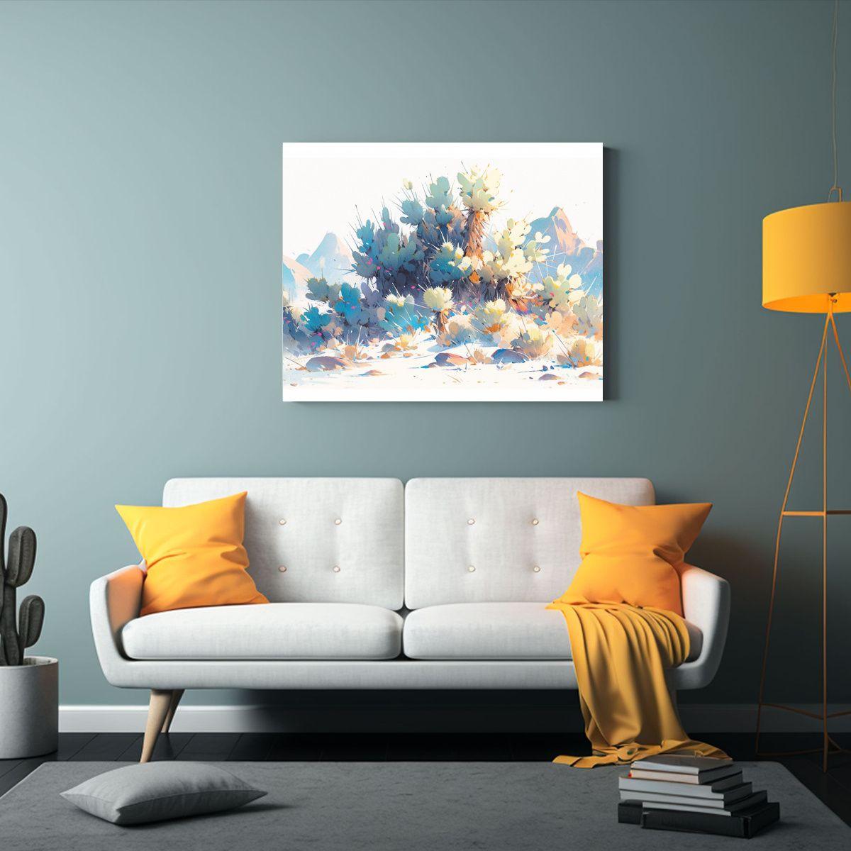 Arte Abstracto De Joshua Tree Con Reflejo Y Colores Vibrante 45x30cm-2