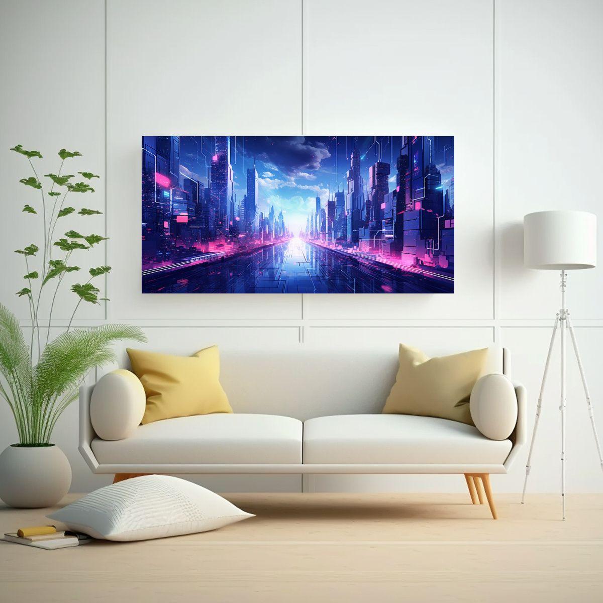 Pinturas Decorativas Abstractas En Azules 120x60cm-2