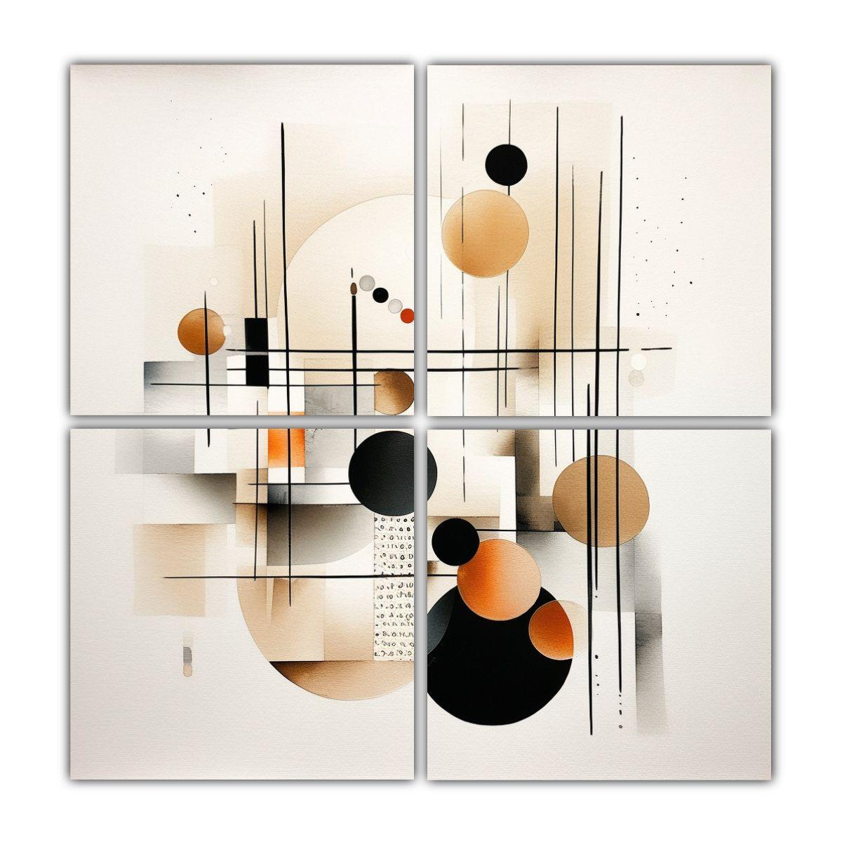 Pintura MINIMALISTA DE ACUARELA CON LÍNEAS 60x60 Cm-0