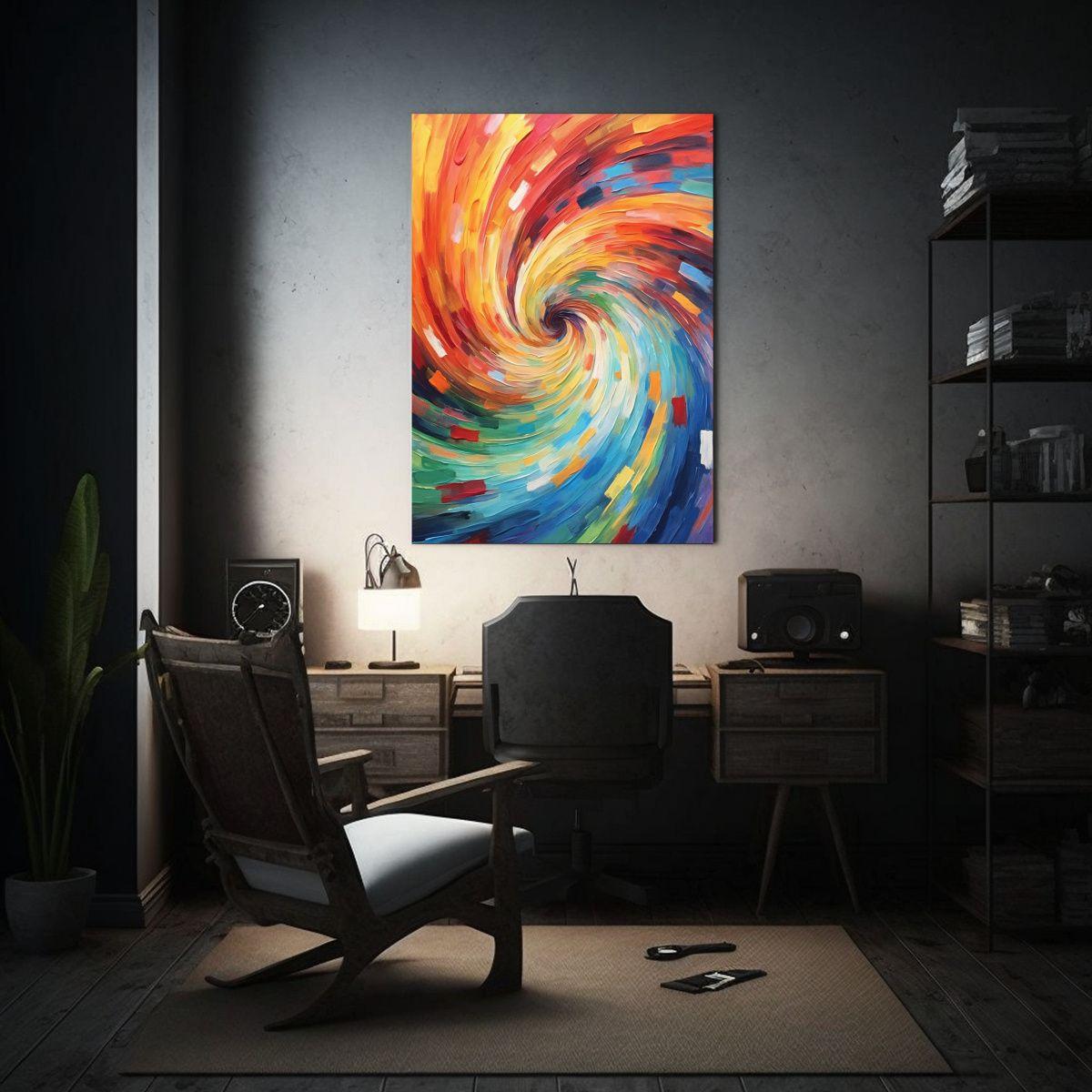 Pintura Abstracta De Espiral Con Remolinos 40x60 Cm-2
