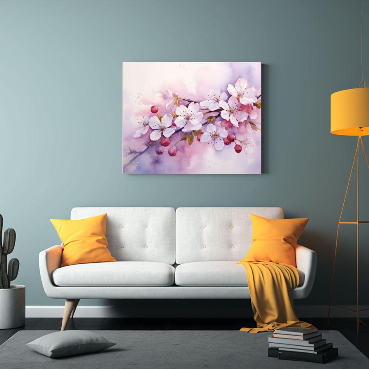 Cuadro Tela Imagen Alta Resolución Flor Cerezo 65x50cm-2