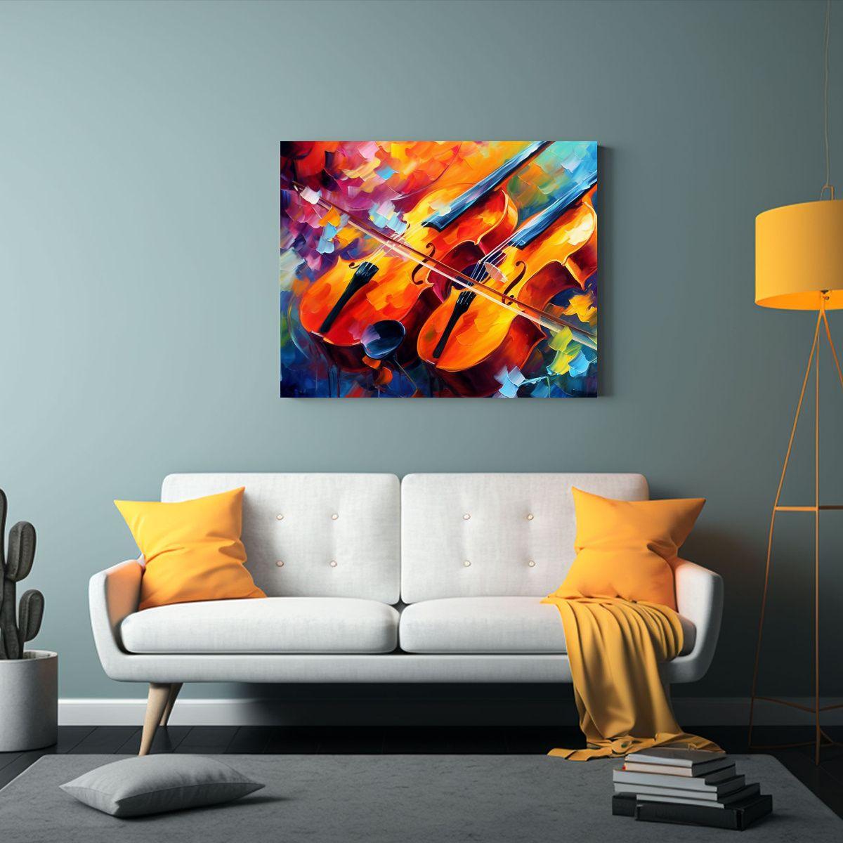 Cuadro De Pared Temática: Serenata De Colores Composición  45x30cm-2