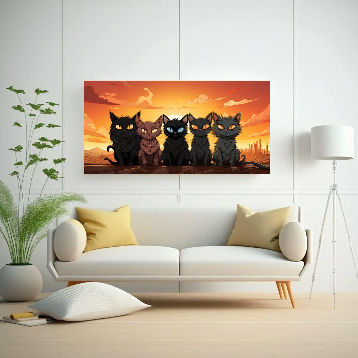 Pinturas De Gatitos De California En Estilo 40x20cm-2