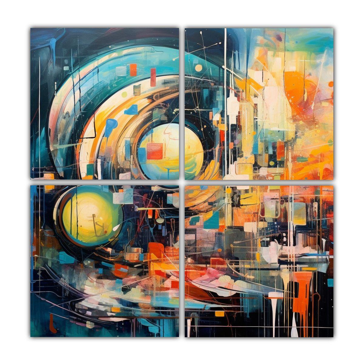 Pinturas Decorativas Abstractas De Colores 100x100 Cm-0