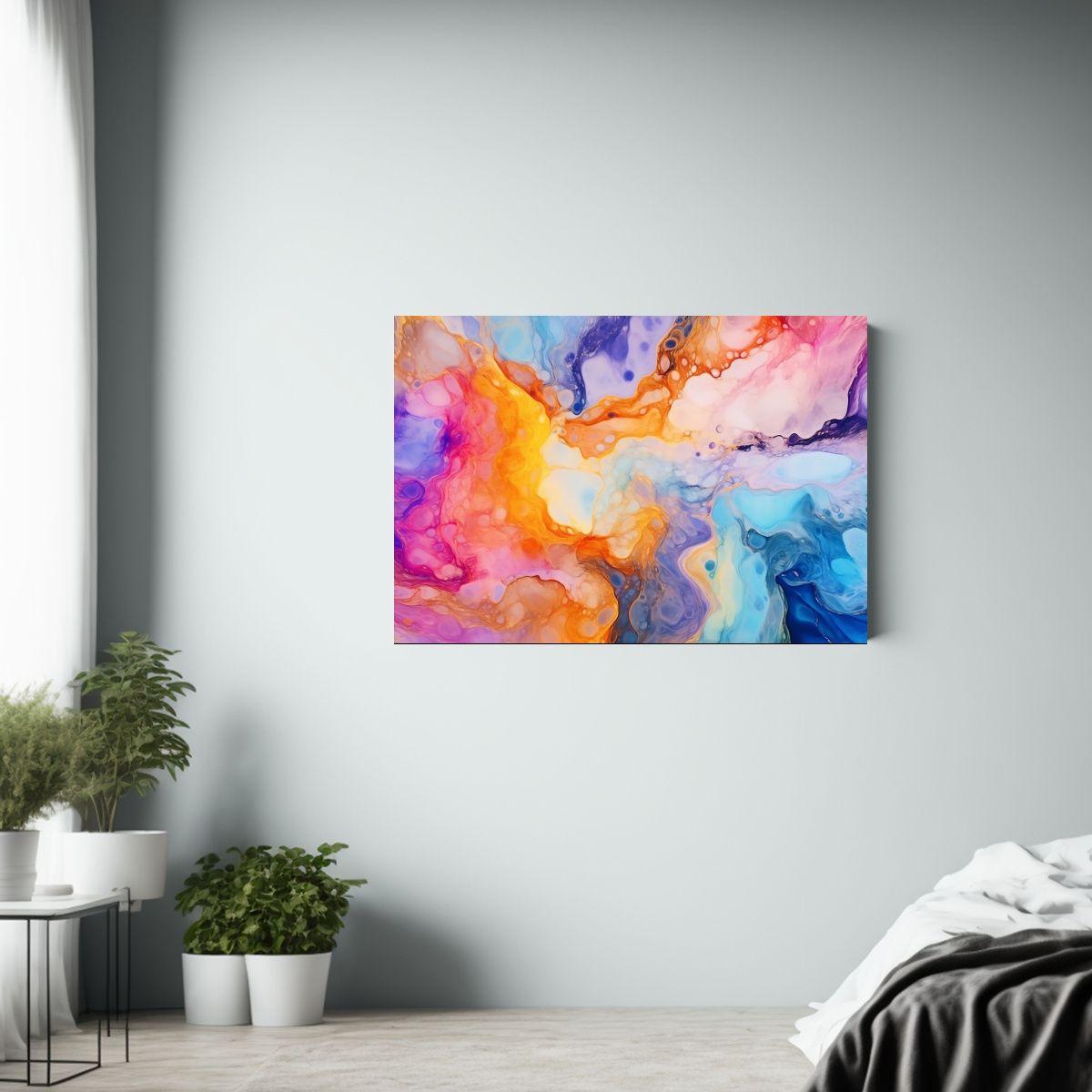 Pintura Decorativa Con Corrientes Luminosas De Tonos Transl 30x20cm-2
