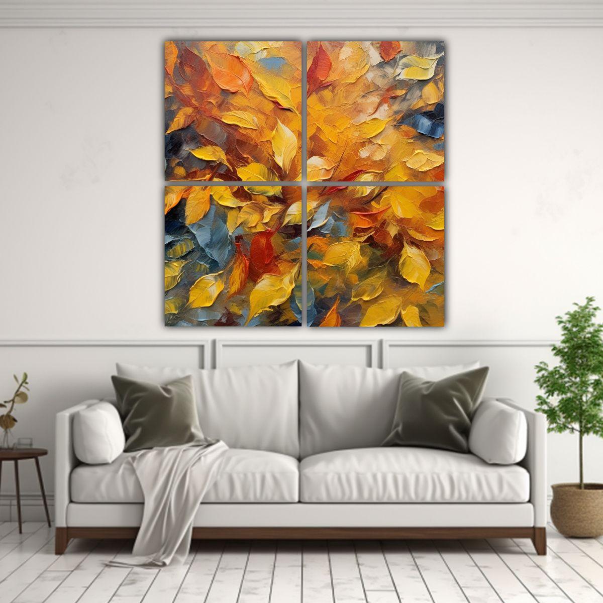 Cuadriptico Imagen Otoño Exuberante Pintura 60x60 Cm-2
