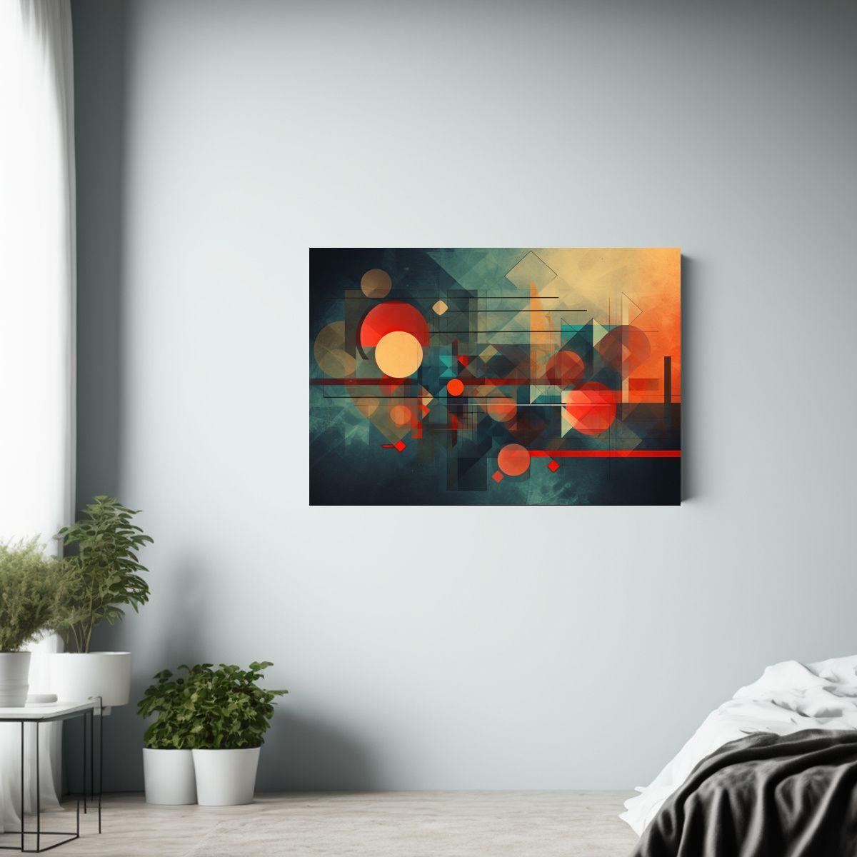 Cuadros Decorativos Abstractos Geometría: Tela En Bastidor, 75x50cm-2