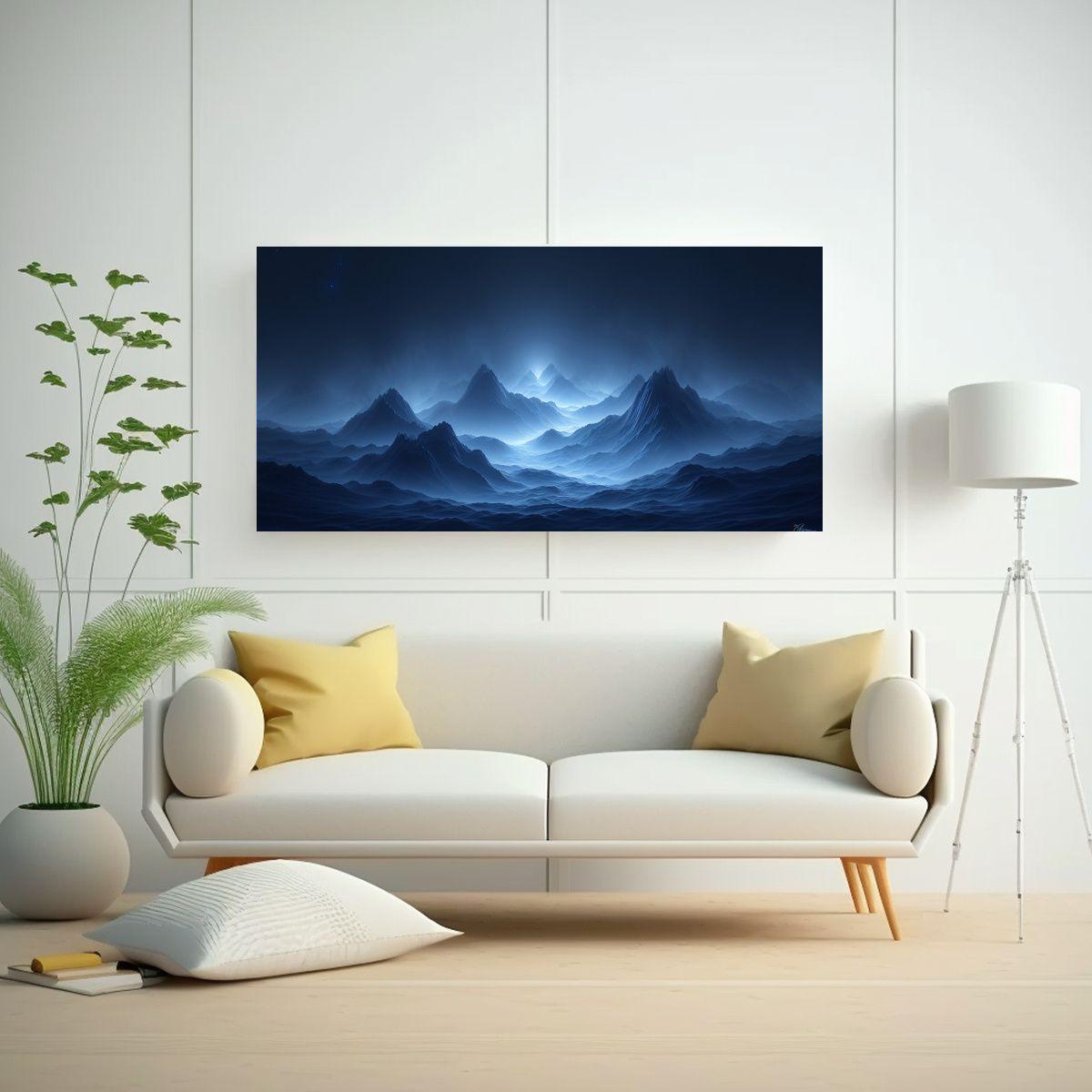 Paisaje Desierto Abstracto Con Calma: Cuadro 140x70 Cm-2