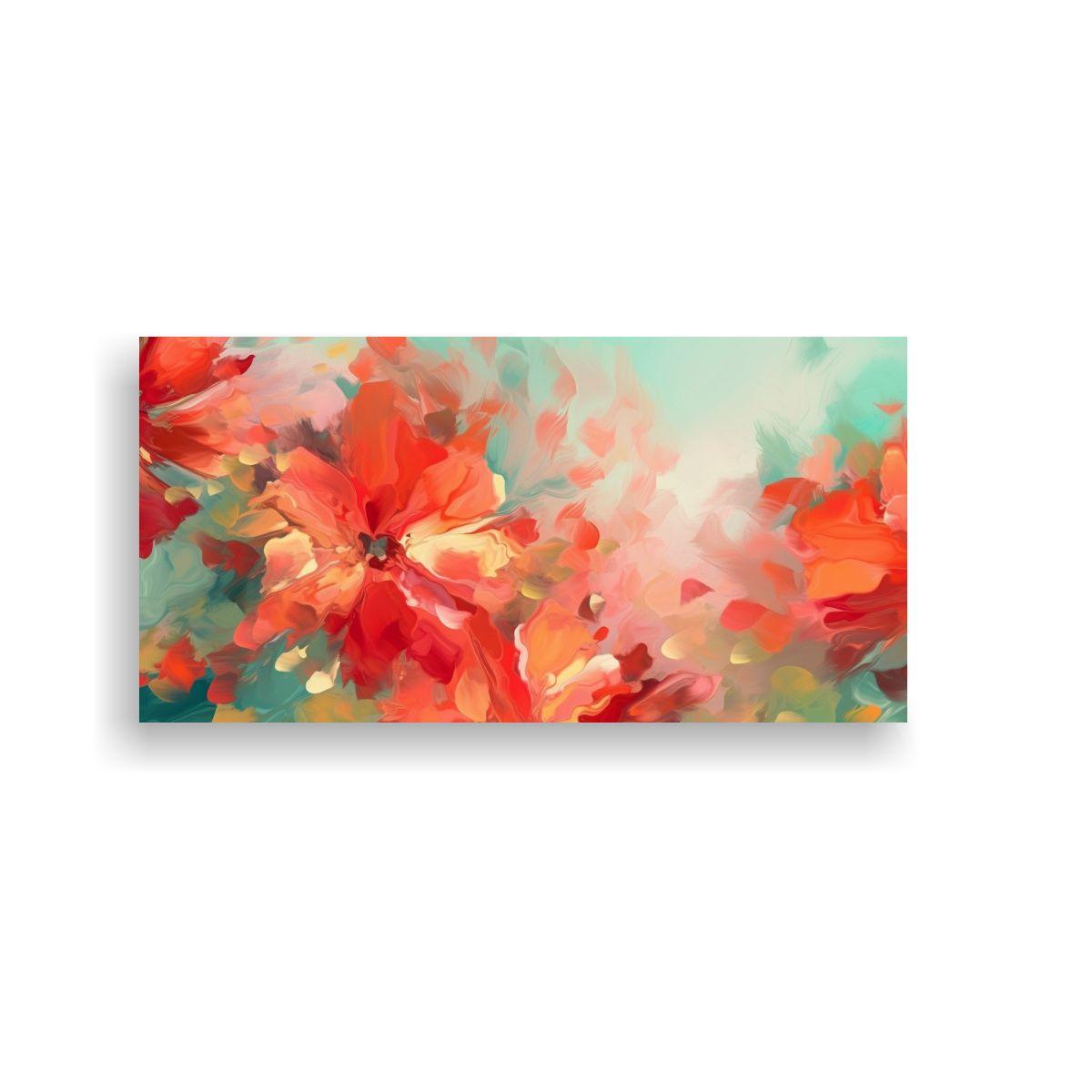 Pinturas Decorativas Abstractas Rojas Y Verdes 80x40cm-0