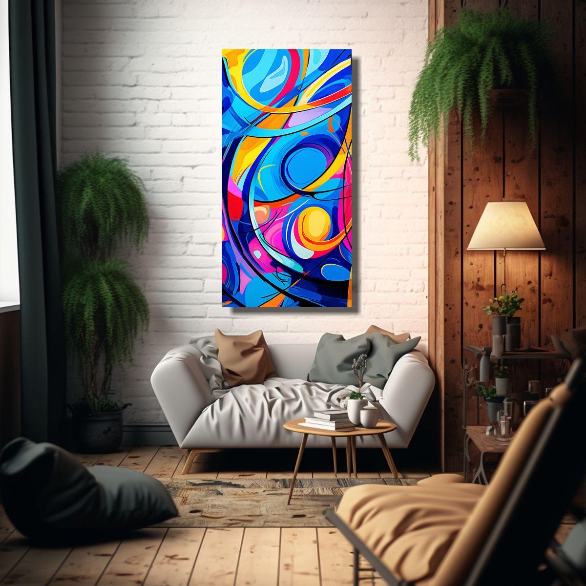 Pintura Abstracta De Profundidad Crea Un Diseño 70x140cm-2