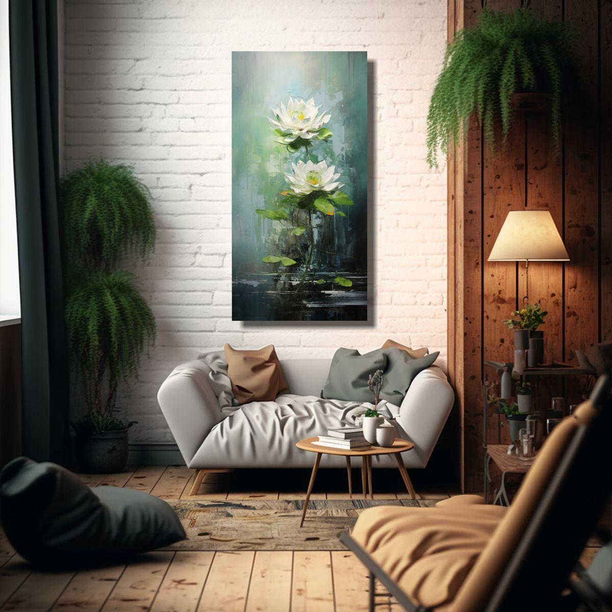 Lienzo Conceptual Personalidad De Pintura De Loto 40x80cm-2