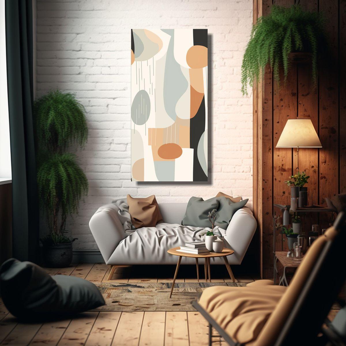 Pinturas Abstractas Con Formas Y Colores Suaves 70x140cm-2