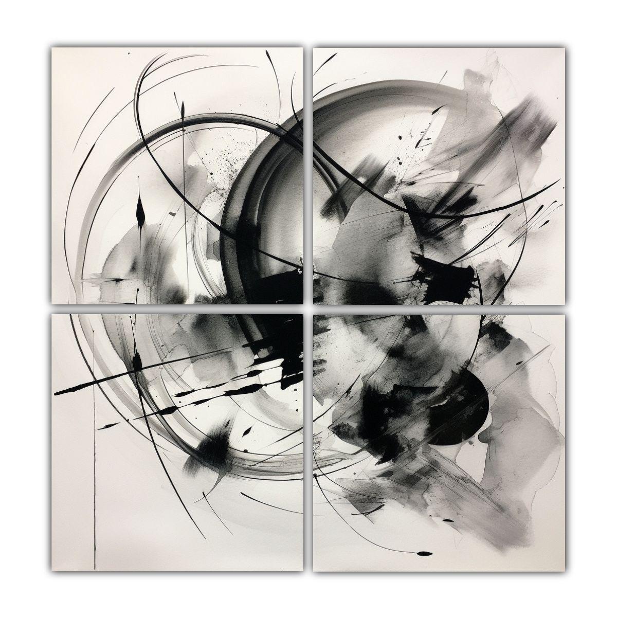 Cuadro Arte Pared Inspiración Abstracta Tinta 40x40 Cm-0