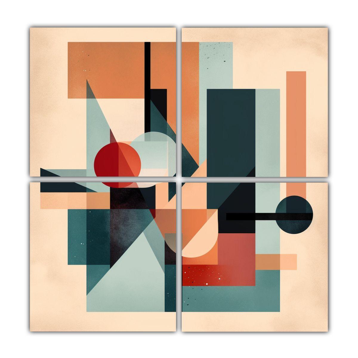 Cuadro Abstracto Geométrico Minimalista En 140x140 Cm-0