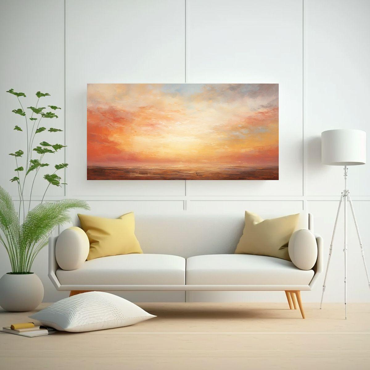Pinturas Abstractas De Amaneceres Y Atardeceres Co 40x20cm-2