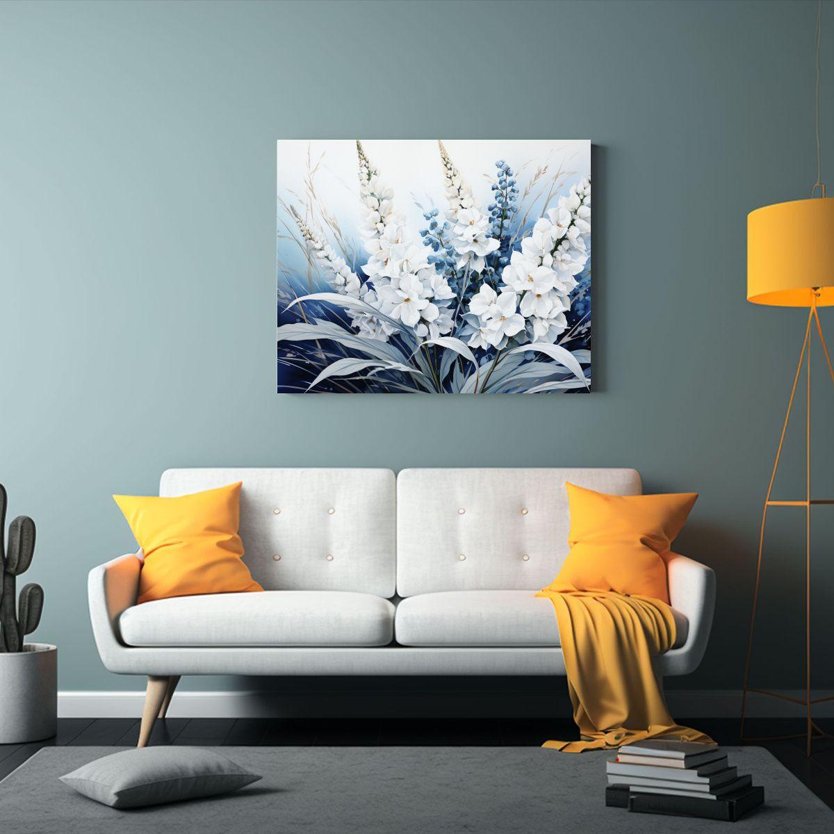 Cuadros Decorativos Con Quinoa En Tonos Blancos Y Azules: Be 40x30cm-2