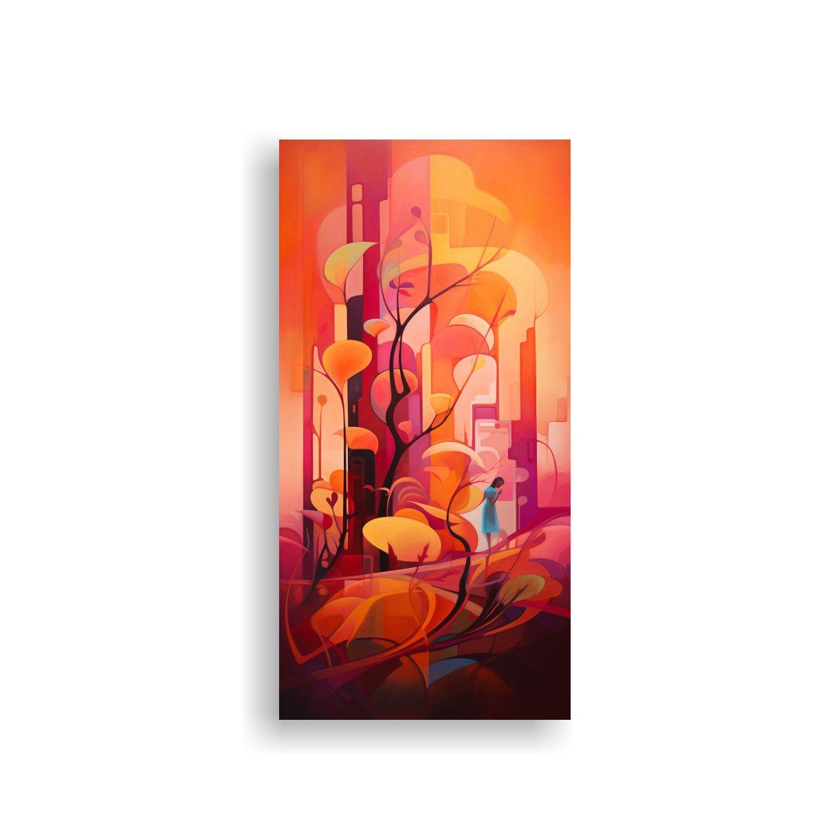 Cuadro Abstracto Innovador Del Verano Por La Tarde 20x40cm-0