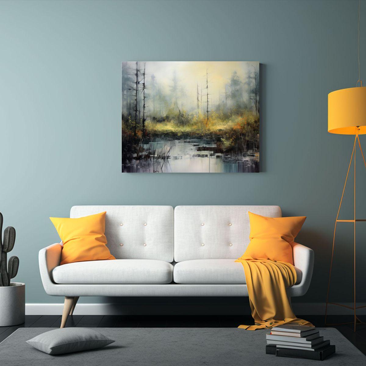 Pintura Paisajística Contemporánea Y Experimental Para Dec 90x60cm-2