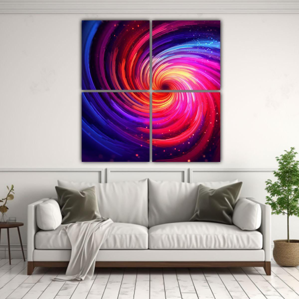 Lienzos De Tela Abstractos Multicolores En Espiral 60x60 Cm-2