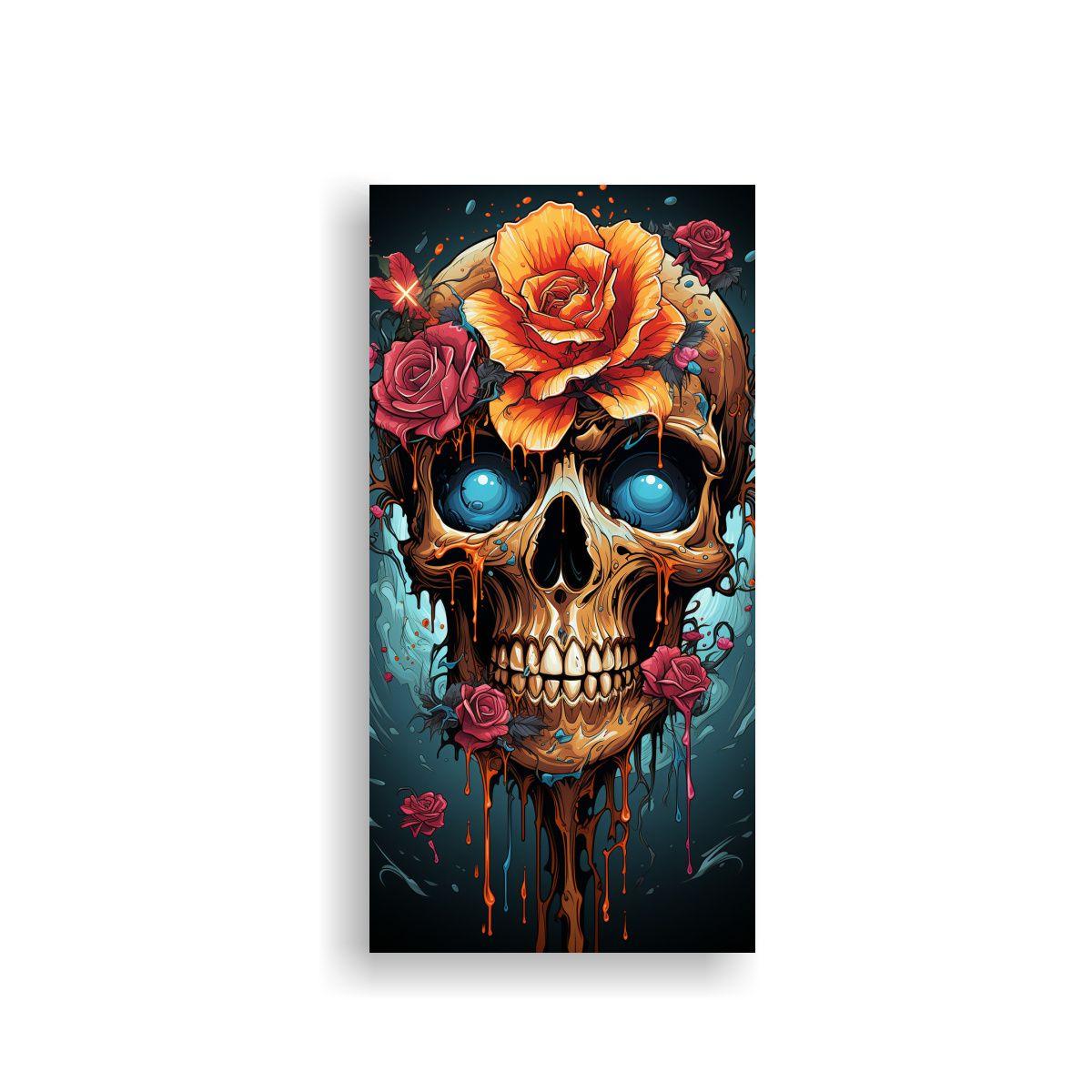 Pintura Decorativa Multicolor De Rosa Vibrante 70x140cm-0