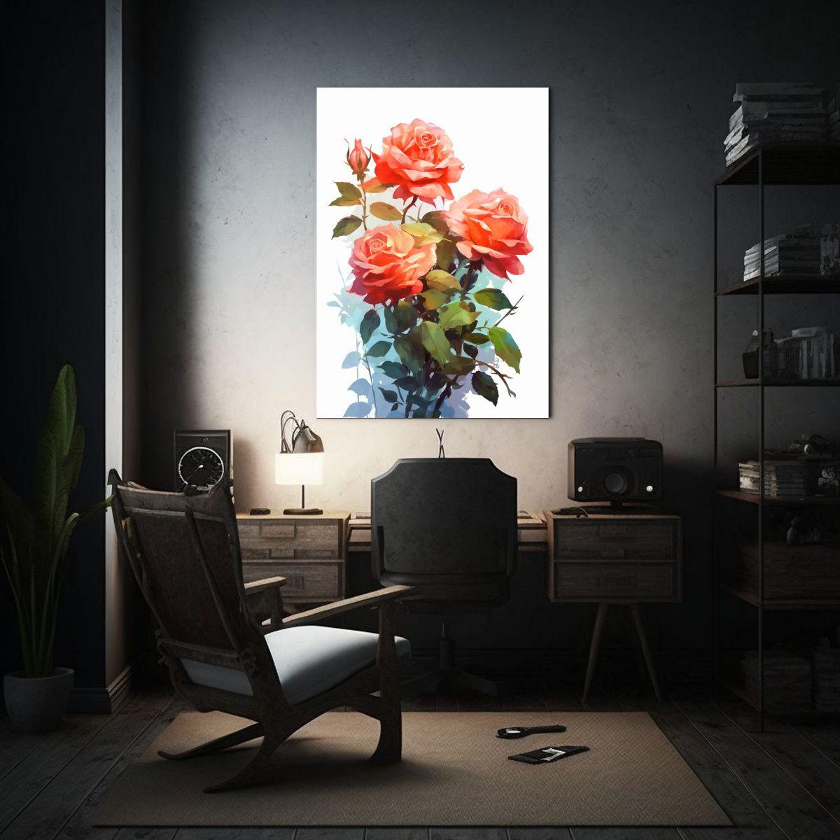 Cuadro Lienzo De Flores En Bastidor Composición 20x30cm-2