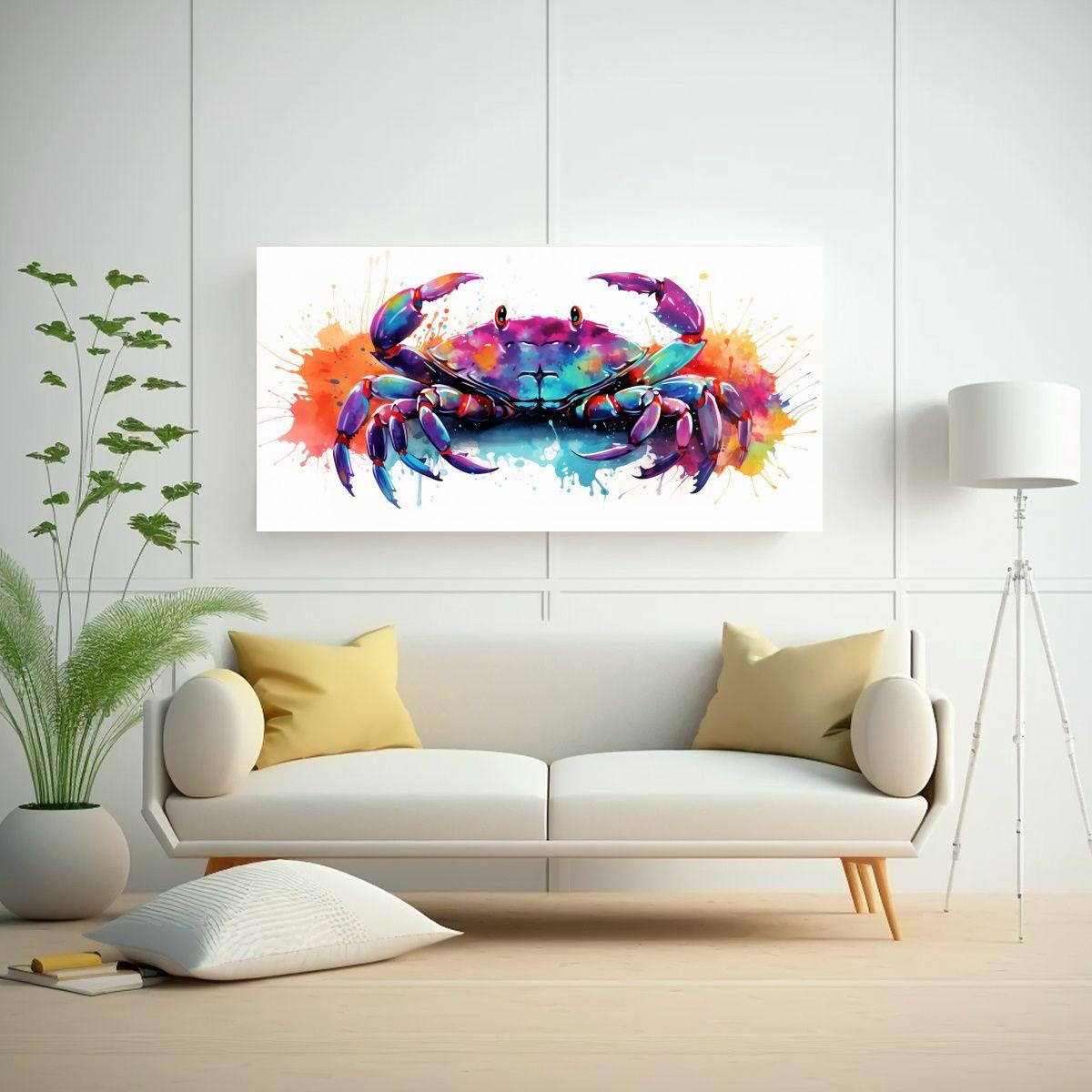 Arte Conceptual: Cangrejo En Colores Prismáticos  100x50cm-2