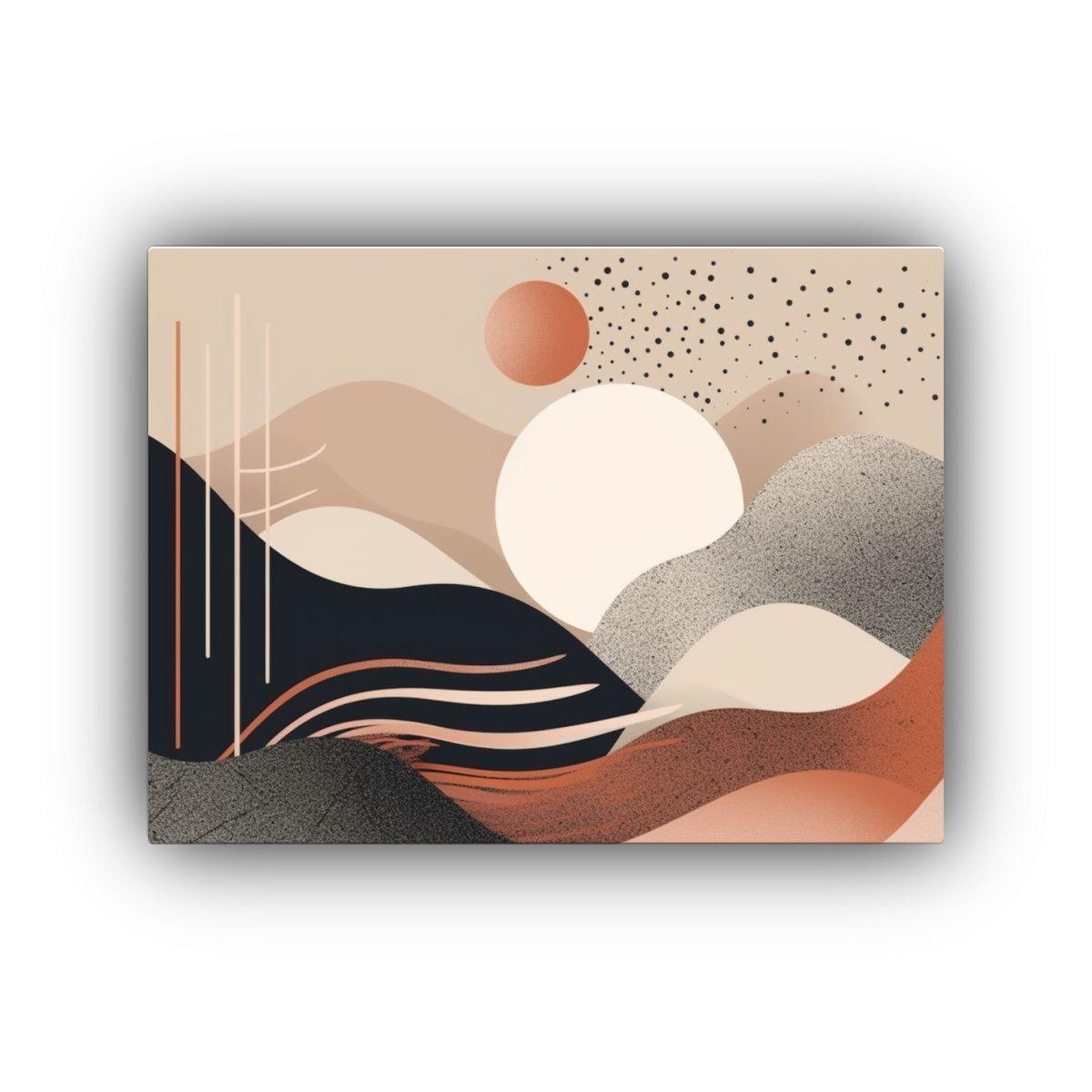 Pinturas Abstractas Modernas De Líneas Boho En Lienzo Minim 75x50cm-0